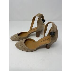 Sundance Women's Celestinia Taupe Made in Spain Leather Heels size 38 US size 8